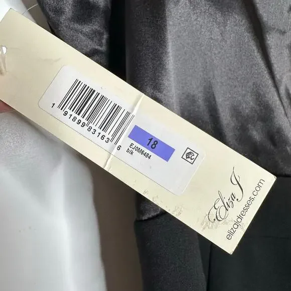 NWT Eliza J Satin Twist Sheath Dress Black Size 18